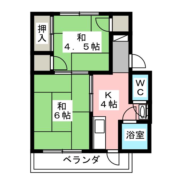 華原ハイツ名港の間取り