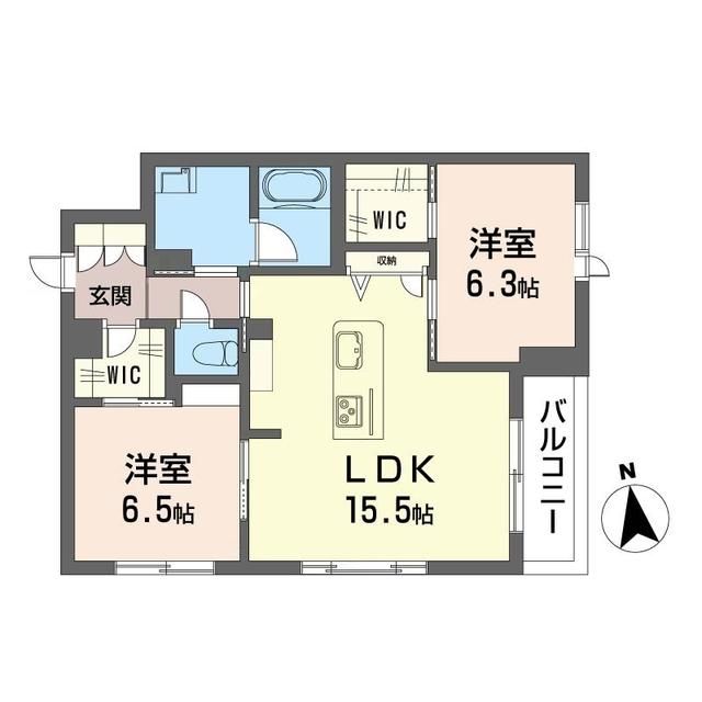 越谷市伊原のマンションの間取り