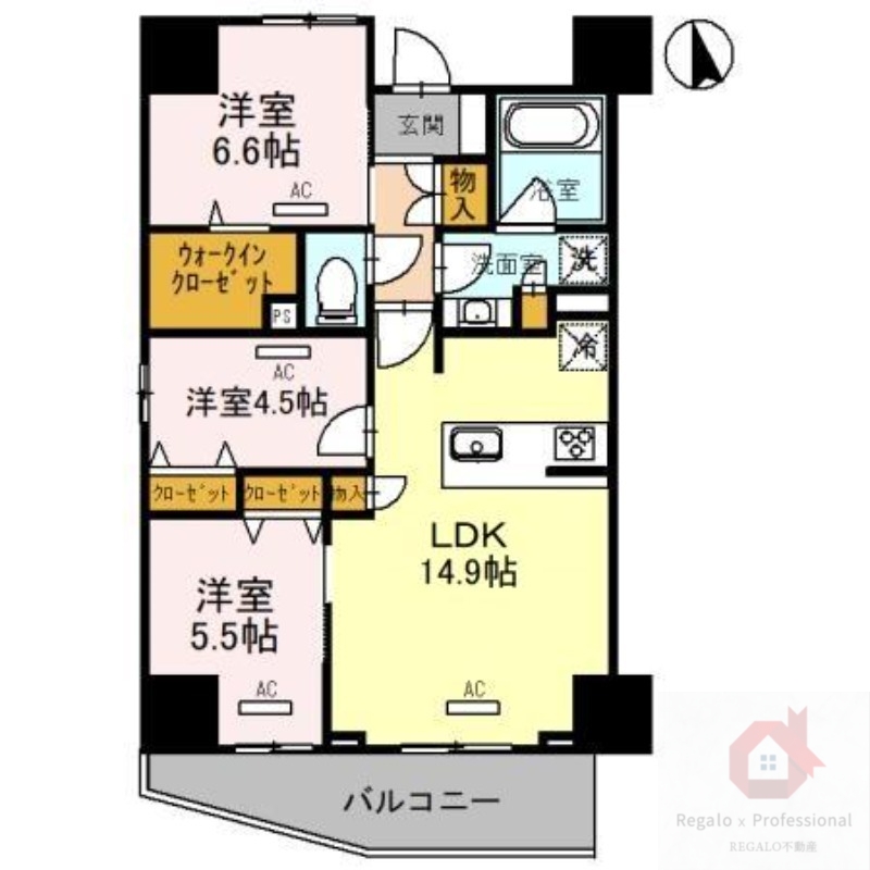 堺市堺区東湊町のマンションの間取り