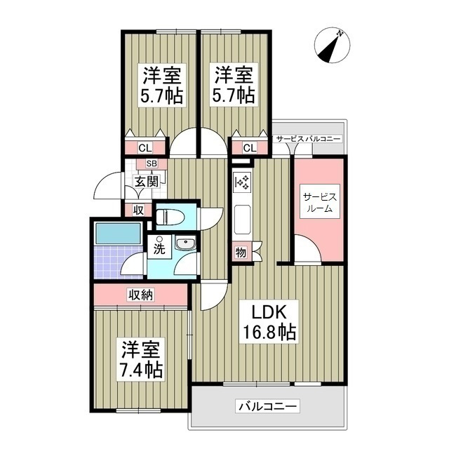 リブレス成田B-3の間取り