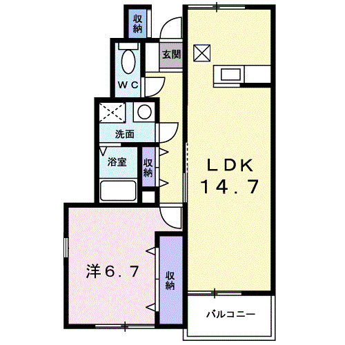 砺波市矢木のアパートの間取り