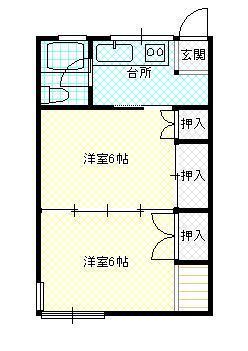 山形市小白川町のアパートの間取り