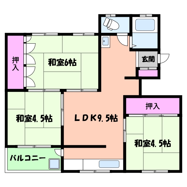 神戸市灘区長峰台のマンションの間取り