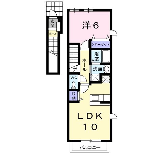 八代市松崎町のアパートの間取り