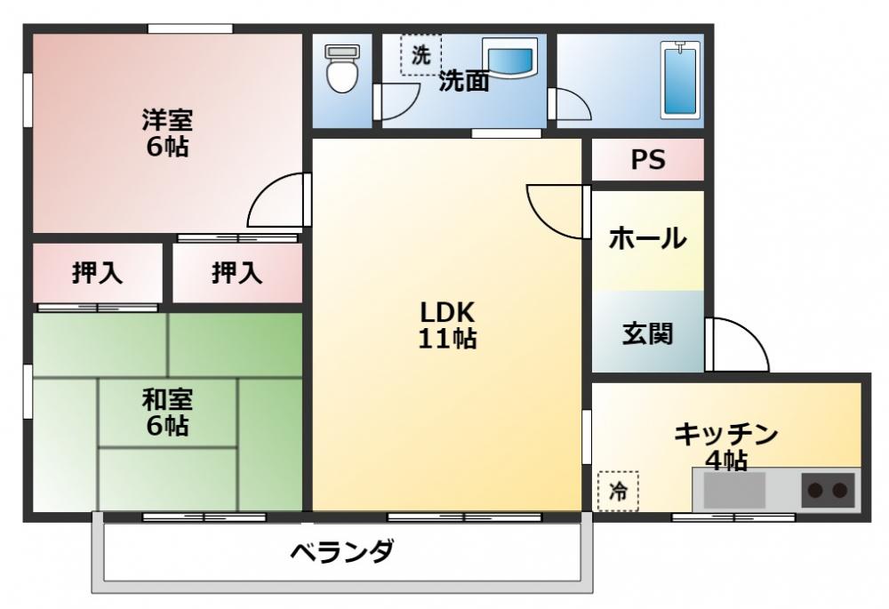 比企郡嵐山町大字菅谷のマンションの間取り