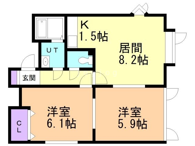 札幌市西区二十四軒三条のアパートの間取り