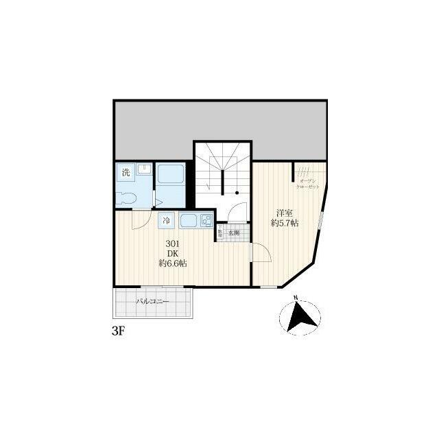 足立区栗原のアパートの間取り