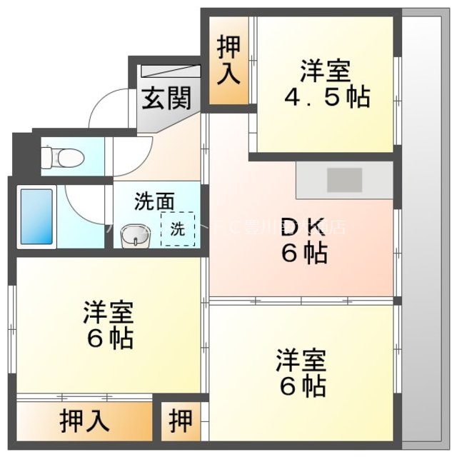 ビレッジハウス豊川５号棟の間取り