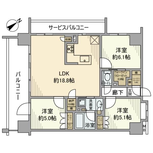 ザ・サンメゾン千住大橋の間取り