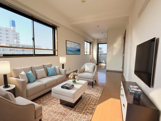 居室・リビング　CG家具の為、実際は家具は付きません