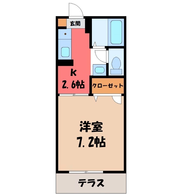 東武伊勢崎線 野州山辺駅 徒歩8分 2階建 築27年の間取り写真