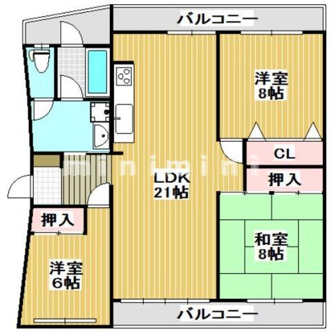 ソリテール水前寺の間取り写真