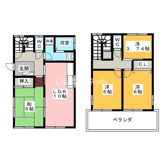 譲原一戸建A号棟の間取り写真