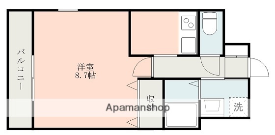 熊本市電上熊本線 洗馬橋駅 徒歩2分 10階建 築11年の間取り写真