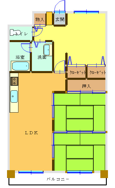 呉市中央のマンションの間取り