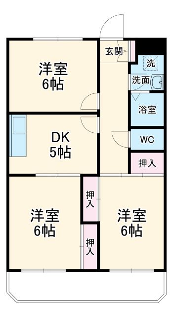 岐阜市江添のマンションの間取り