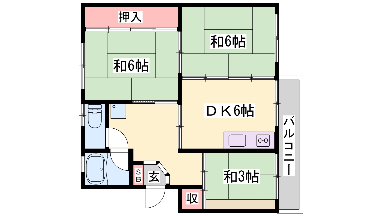 東加古川ファミリーマンション１０２号棟の間取り