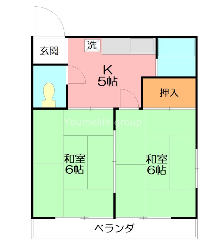 平塚市新町のアパートの間取り