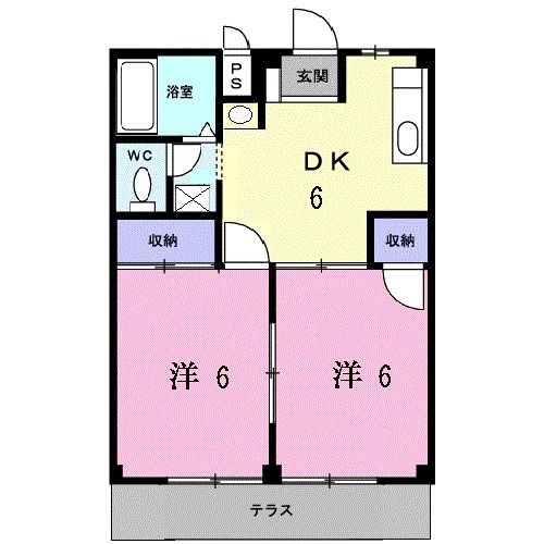 飯塚市伊川のアパートの間取り