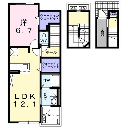 茨城県結城市大字結城（アパート）の賃貸物件の間取り