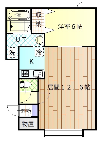 旭川市神楽六条のアパートの間取り