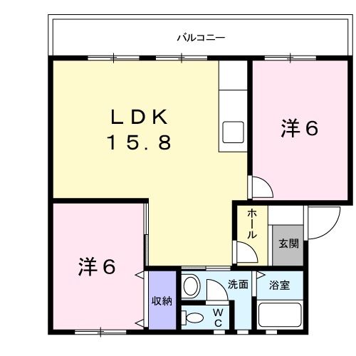 水戸市吉沢町のマンションの間取り