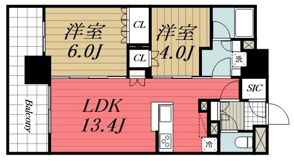 千葉市中央区中央のマンションの間取り