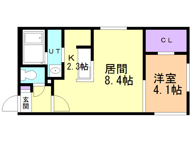 札幌市東区北四十二条東のマンションの間取り