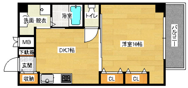 広島市安佐南区西原のマンションの間取り