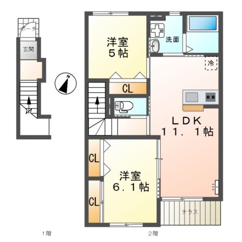 【小田原市早川のアパートの間取り】