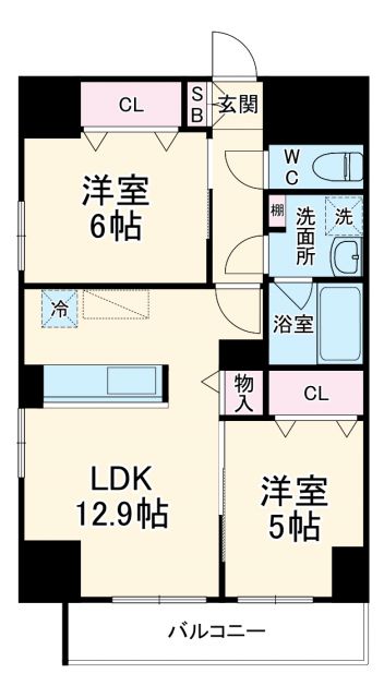 【名古屋市千種区池下のマンションの間取り】