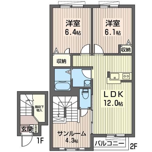 ビューフォレスト Aの間取り