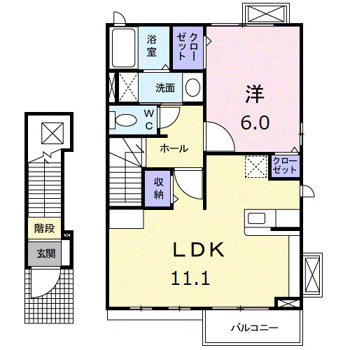 高崎市金古町のアパートの間取り