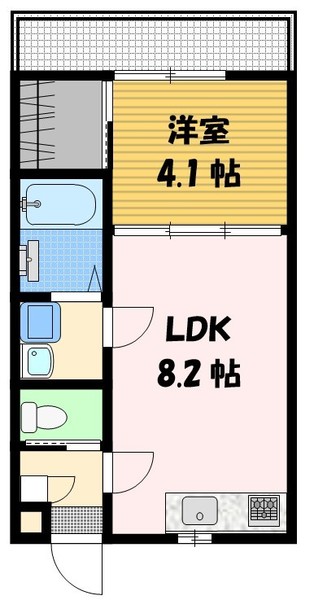 長崎市宝栄町のアパートの間取り