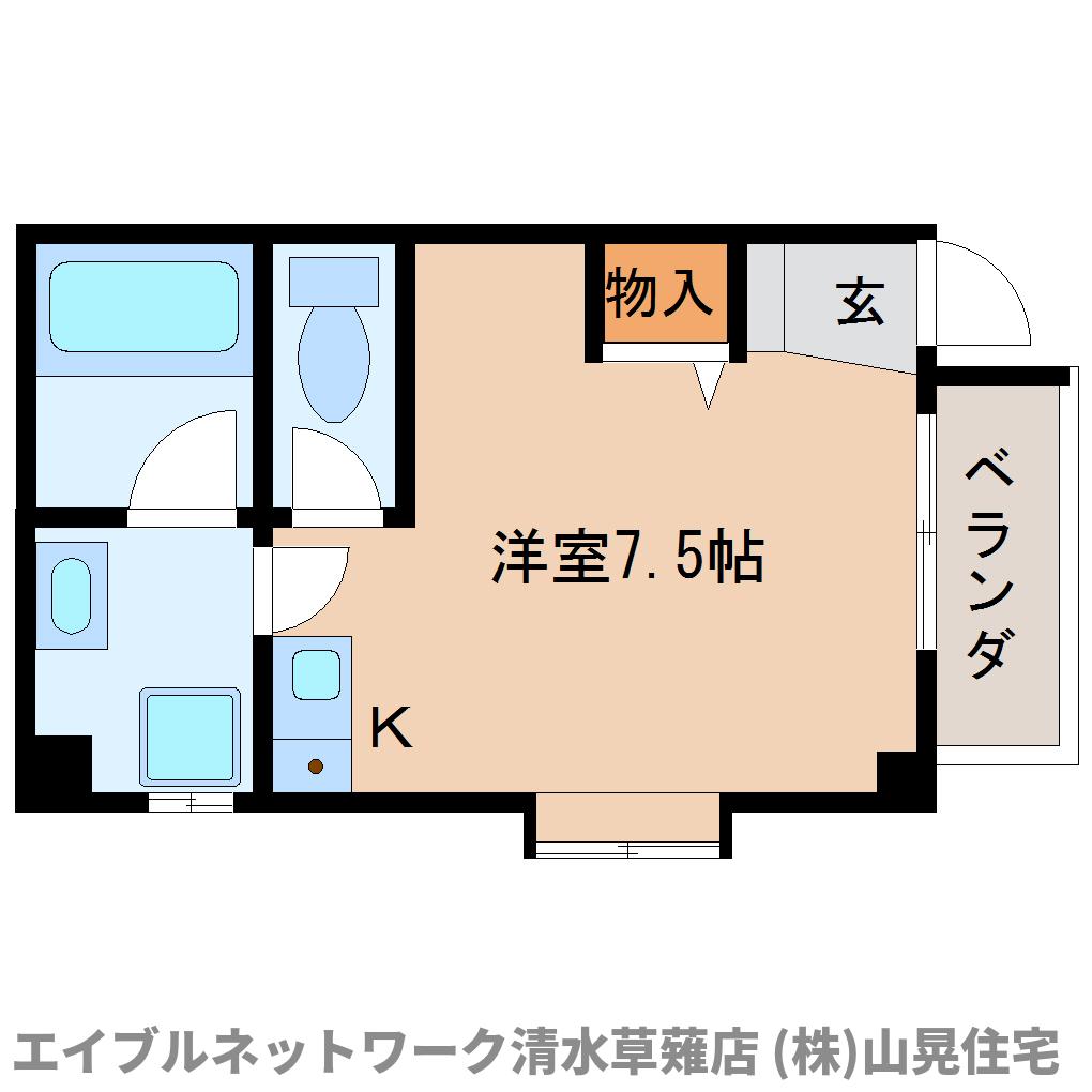 静岡市駿河区中吉田のマンションの間取り