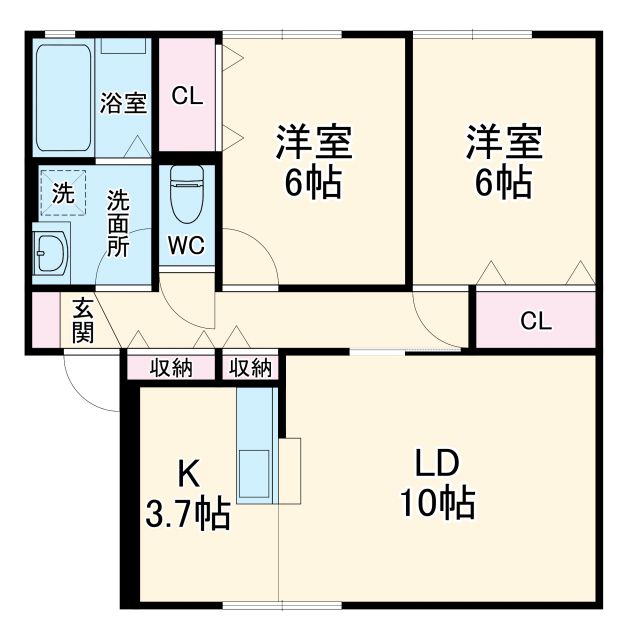 岡崎市上地のアパートの間取り