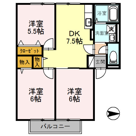 黒川グリーンハイツD棟/E棟の間取り