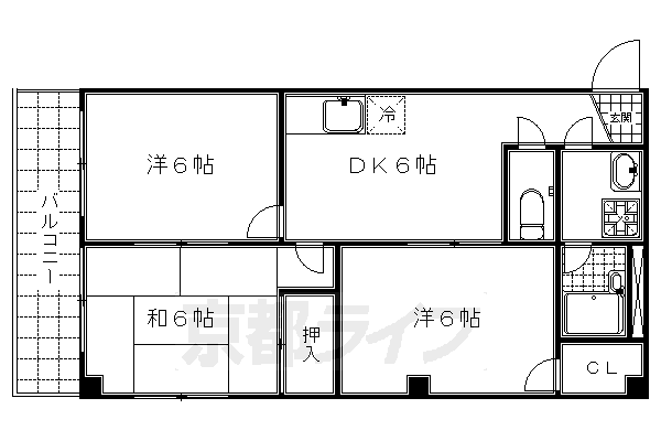 【京都市南区唐橋高田町のマンションの間取り】