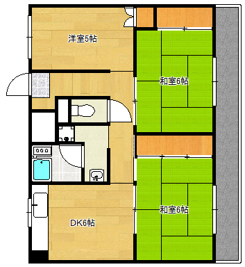 明石市大久保町谷八木のマンションの間取り