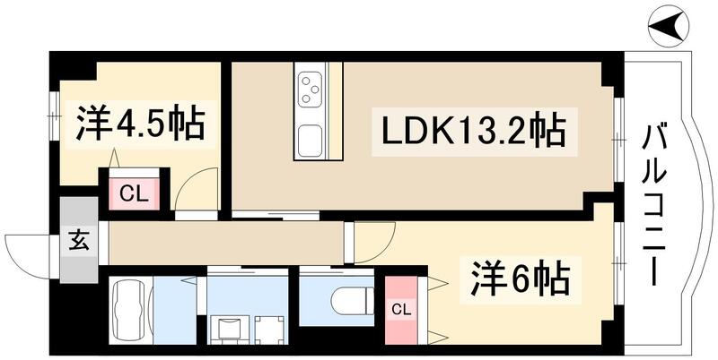 高杉ハイツ丹羽の間取り