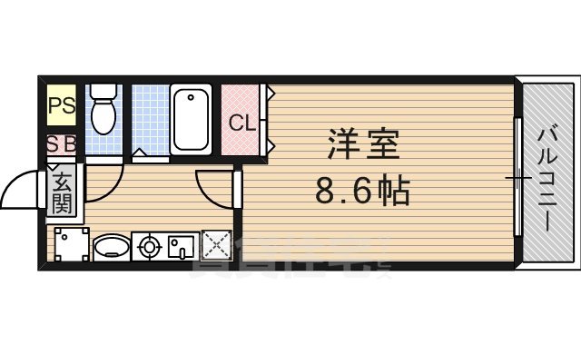 京都市伏見区醍醐高畑町のマンションの間取り