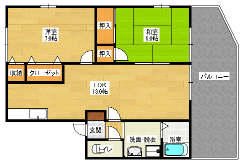 広島市安佐南区川内のアパートの間取り