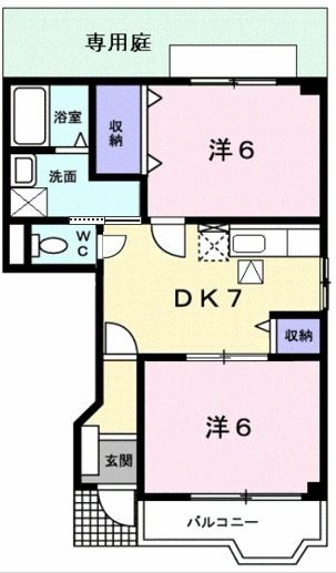 【羽曳野市広瀬のアパートの間取り】