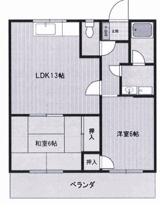 神戸市西区白水のマンションの間取り