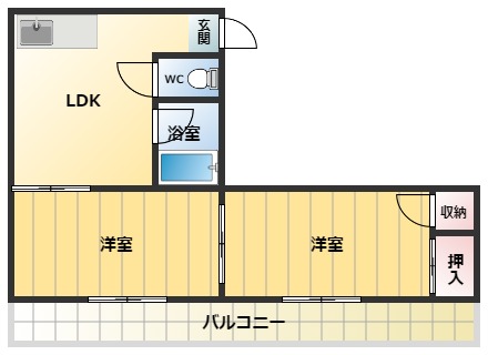 松原市阿保のマンションの間取り