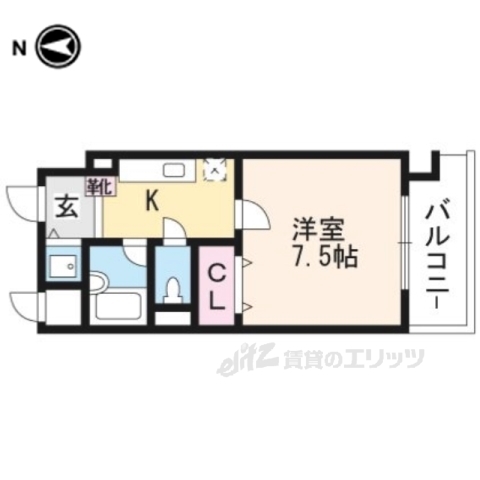 亀岡市追分町のマンションの間取り