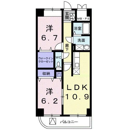 砺波市豊町のマンションの間取り