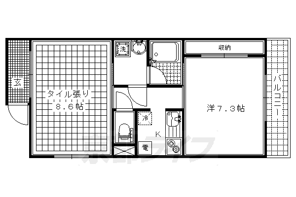 京都市北区上賀茂前田町のマンションの間取り