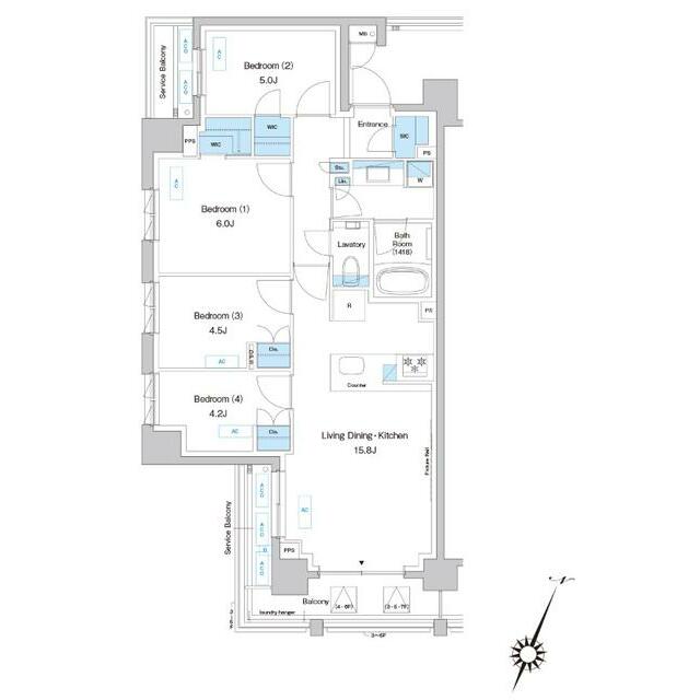 川崎市宮前区鷺沼のマンションの間取り