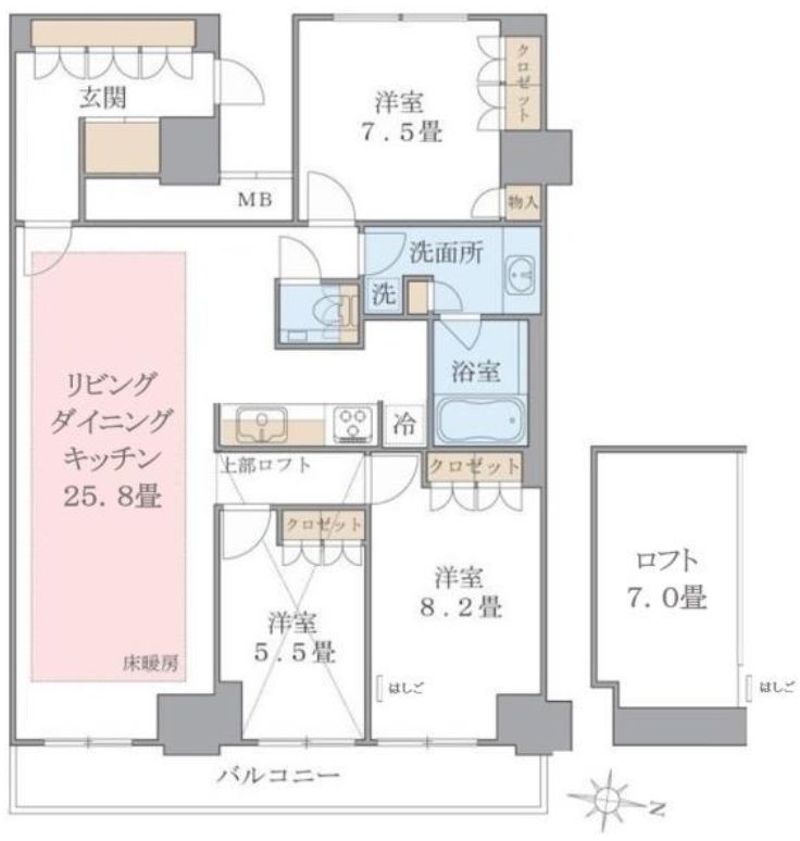 江東区東雲のマンションの間取り